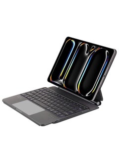 LEVELO iPad Pro 13" 2024 Wireless Keyboard AeroBoard Pro Saffiano Leather Keyboard / Scissor Feet Technology Keys / Scissor Switch / Portable Design / Ambient Glow Layout - Black  - Image 1
