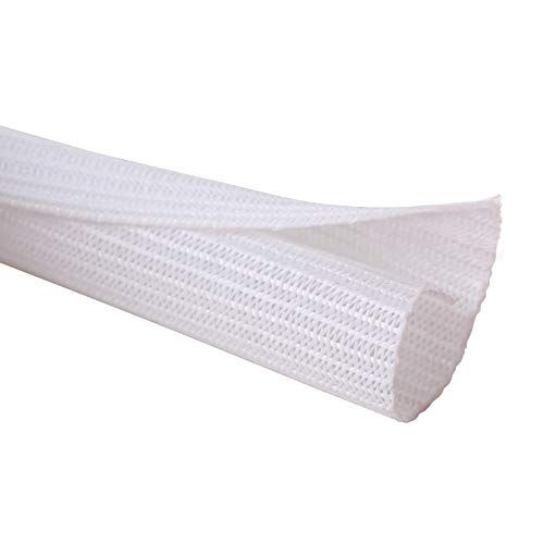 Alex Tech 10ft - 3/4 inch Cord Protector Wire Loom Tubing Cable Sleeve Split Sleeving for USB Cable Power Cord Audio Video Cable - Protect Cat from Chewing Cords - White - Image 1