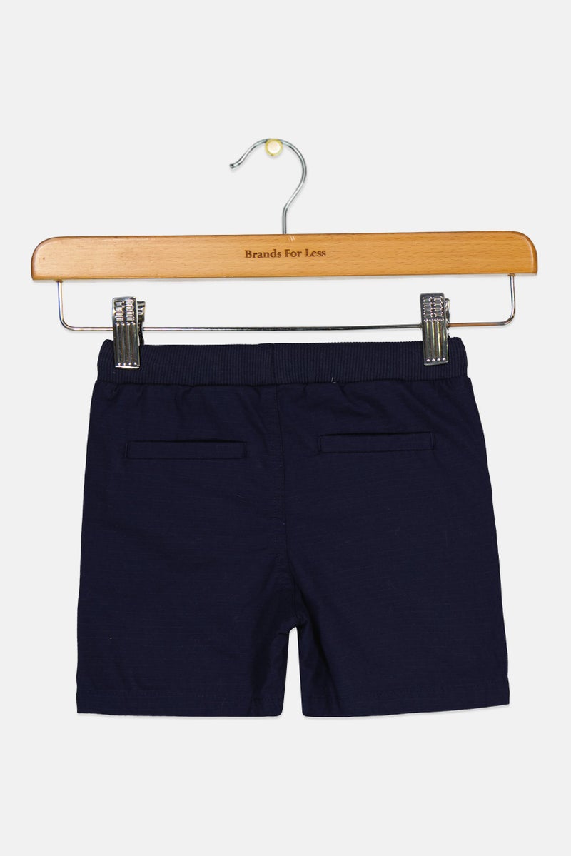Andy & Evan Toddlers Boy Drawstrings Plain Shorts, Navy Blue - Image 2