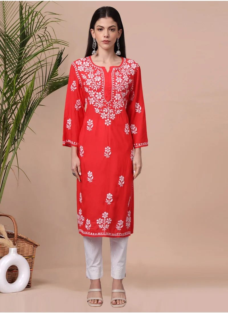 Alaya Hand Embroidered Chikankari Modal Kurta- AL4013