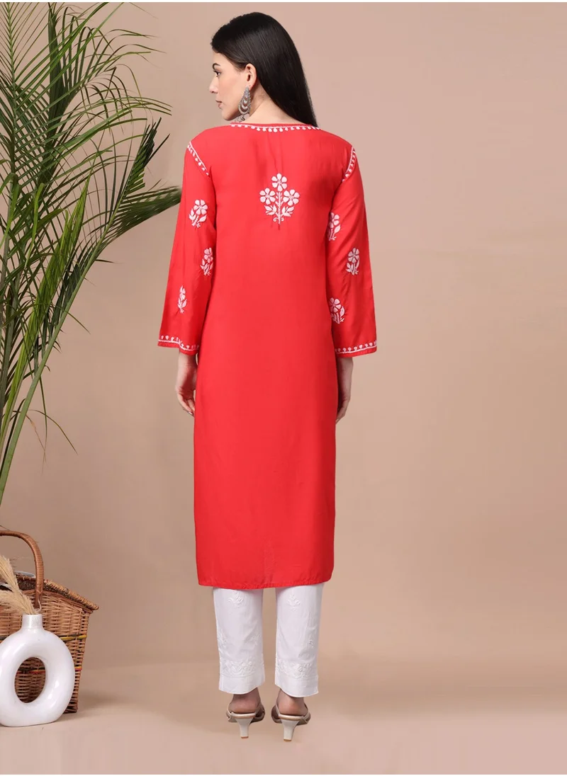 Alaya Hand Embroidered Chikankari Modal Kurta- AL4013