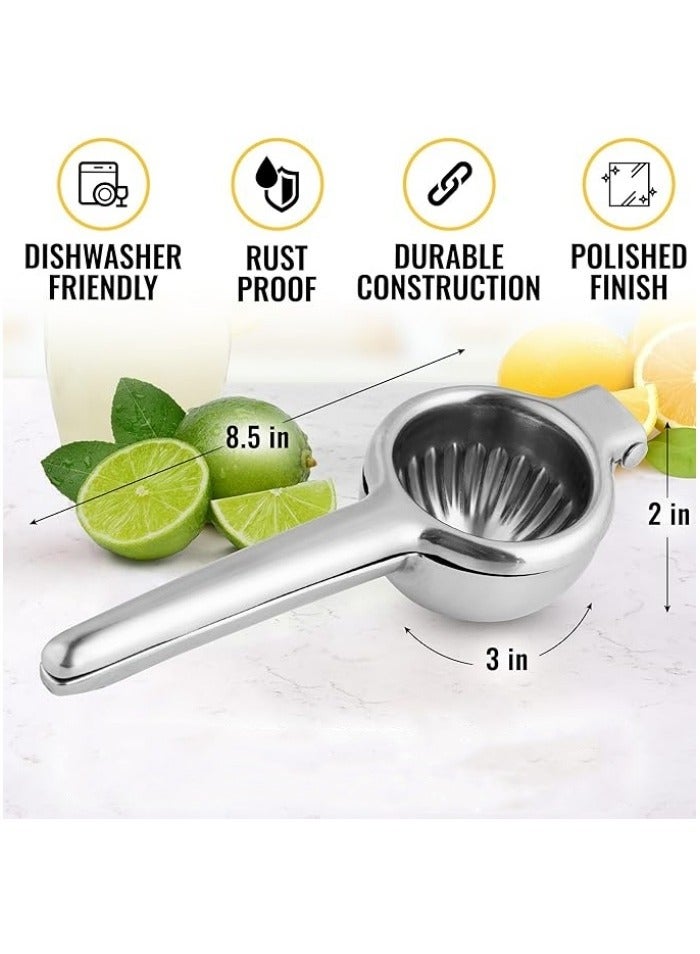 Heavy-duty solid metal lemon squeezer - Large manual citrus press and lime juicer  - Image 2