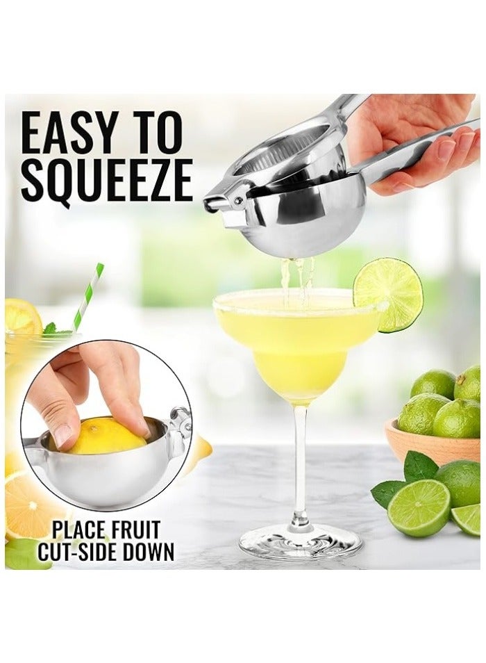 Heavy-duty solid metal lemon squeezer - Large manual citrus press and lime juicer  - Image 5