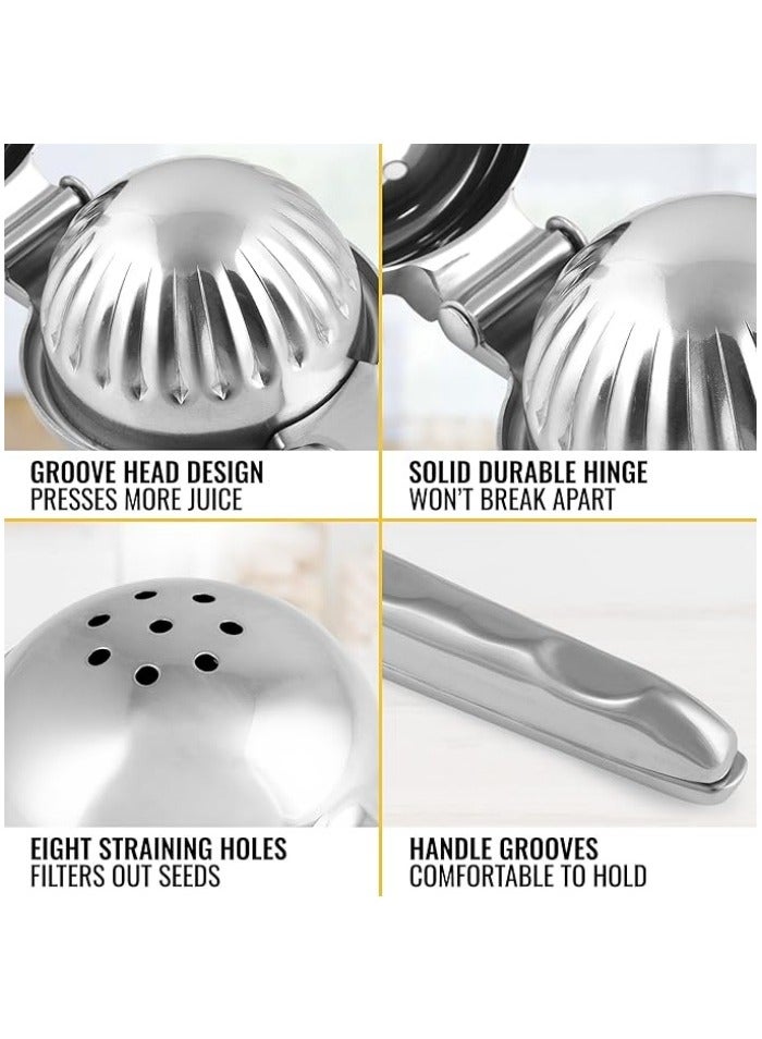 Heavy-duty solid metal lemon squeezer - Large manual citrus press and lime juicer  - Image 3