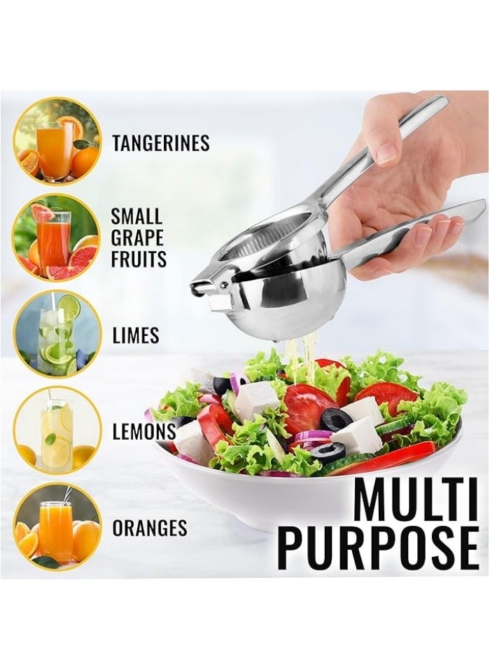 Heavy-duty solid metal lemon squeezer - Large manual citrus press and lime juicer  - Image 4