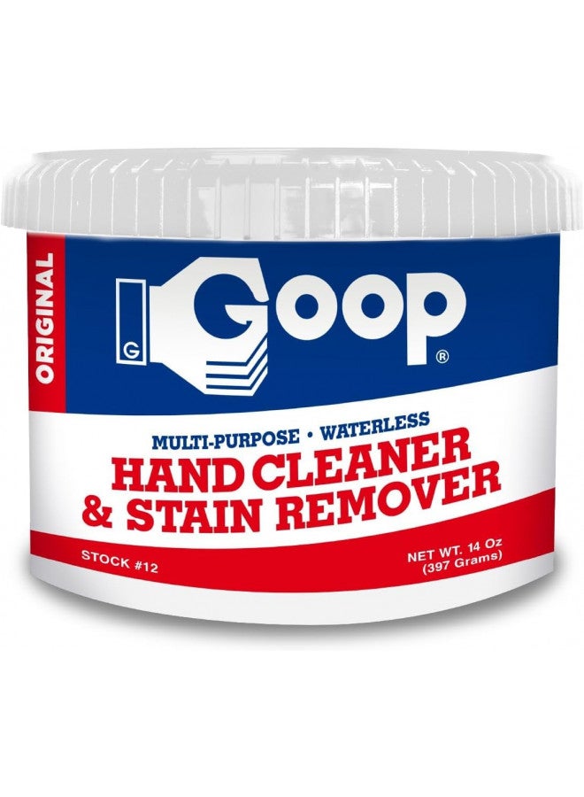Goop Goop Multi-Purpose Hand Cleaner- Waterless Hand Degreaser, Laundry Stain Remover - NonToxic and Biodegradable Cleaner Remove Dirt, Oil, Paint, Ink, and Clothes Stains Original, 14oz Pack of 1 - Image 1