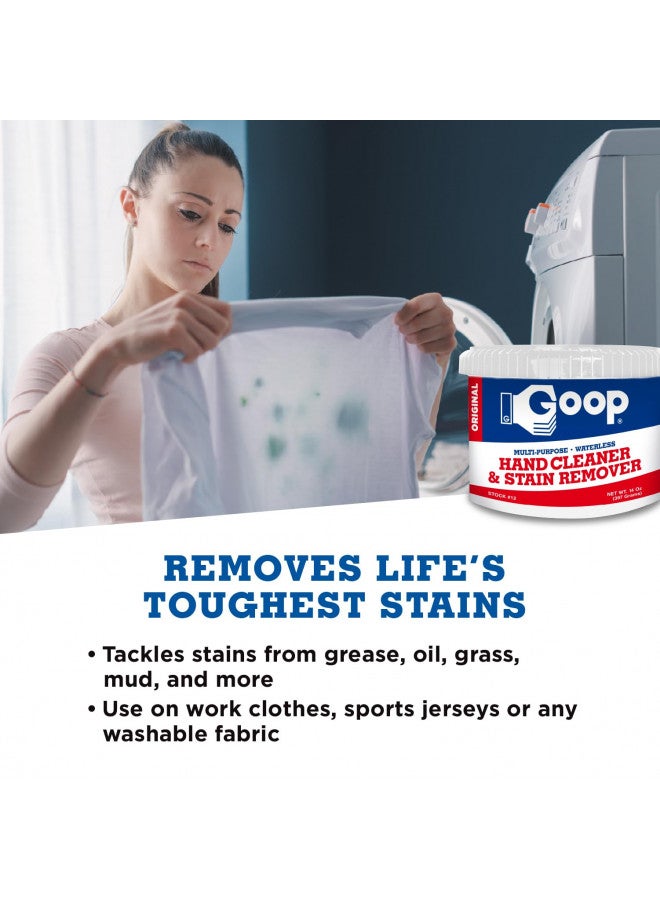 Goop Goop Multi-Purpose Hand Cleaner- Waterless Hand Degreaser, Laundry Stain Remover - NonToxic and Biodegradable Cleaner Remove Dirt, Oil, Paint, Ink, and Clothes Stains Original, 14oz Pack of 1 - Image 4