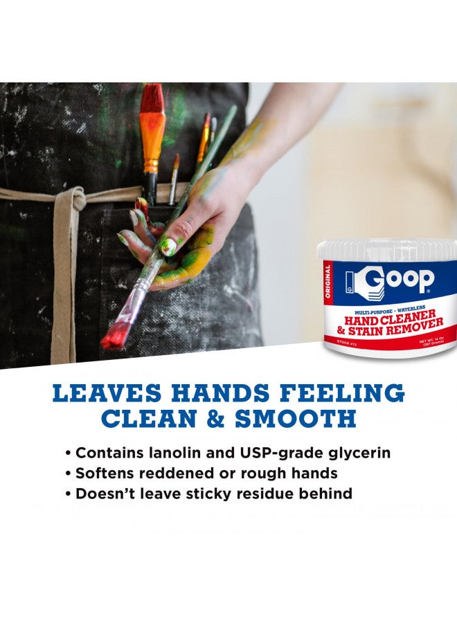 Goop Goop Multi-Purpose Hand Cleaner- Waterless Hand Degreaser, Laundry Stain Remover - NonToxic and Biodegradable Cleaner Remove Dirt, Oil, Paint, Ink, and Clothes Stains Original, 14oz Pack of 1 - Image 5