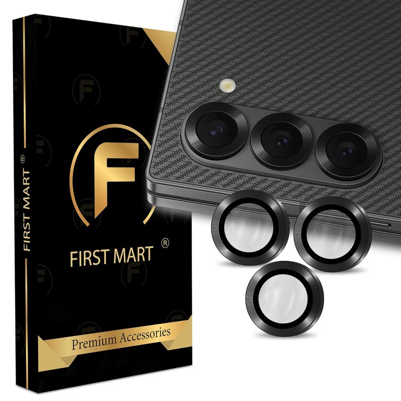FIRST MART Camera Lens Protector for Samsung Galaxy Z Fold 6 (7.6 Inches) Tough HD Individual Aluminum Alloy Lens Rings Cover, Scratch Resistant, Thin Lens Protection| Black, 1 Pack - Image 1