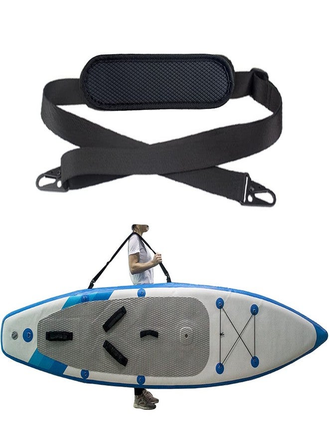 ZipSeven SUP Carrier Shoulder Strap Adjustable Carrying Sling Paded Bag Belt for Surfing and Paddle Board with Metal Hooks Accessories - Black (1) - Image 1