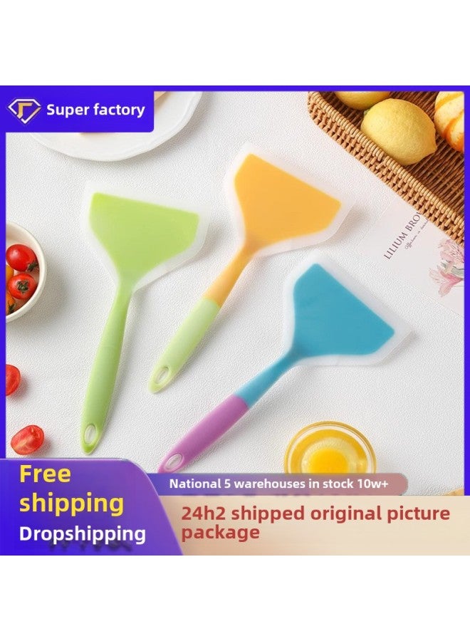Silicone Shovel Pancake Food Grade High Temperature Resistant Non-stick Pan Pancake Jade Saki Special Cooking Household Kitchen Shovel-Color:Blue 1  - Image 2