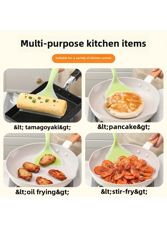 Silicone Shovel Pancake Food Grade High Temperature Resistant Non-stick Pan Pancake Jade Saki Special Cooking Household Kitchen Shovel-Color:Blue 1  - Image 5