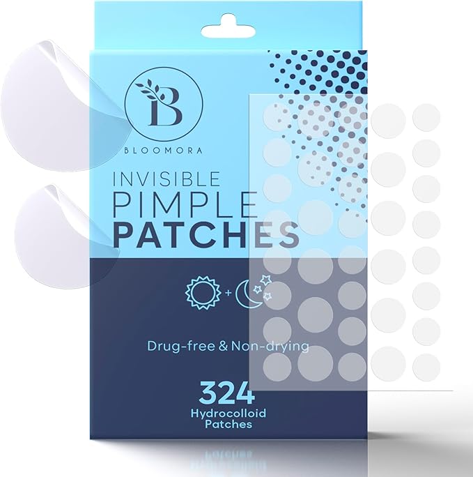 BLOOMORA Invisible Pimple Patches 324 Count Spot Patches for Acne Treatment Hydrocolloid Patches for Blemishes Pimple Patch for Face Care Body Acne Patch Spot Remover SL - Image 1