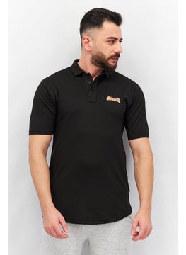 Le tigre Men Regular Fit Brand Logo Short Sleeves Polo Shirt, Black  - Image 1