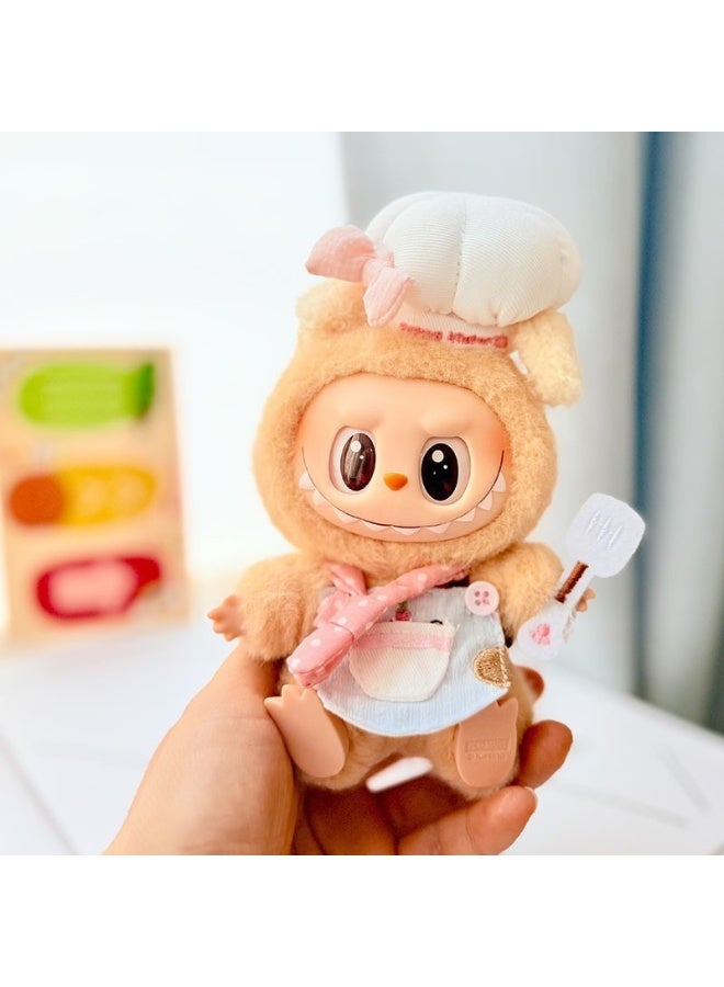 LABUBU 17cm RabuBu Doll Clothes Keychain - Simple Sakura Outfit Accessory (Clothes Only) 