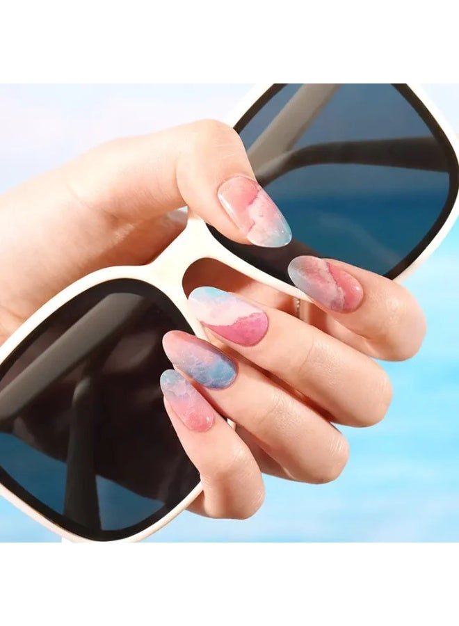 Semi-Cured Gel Nail Wraps – Salon Quality Manicure – 20 Strips + File + Wooden Stick – Easy Apply & Remove - Image 5