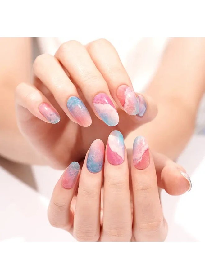 Semi-Cured Gel Nail Wraps – Salon Quality Manicure – 20 Strips + File + Wooden Stick – Easy Apply & Remove - Image 1