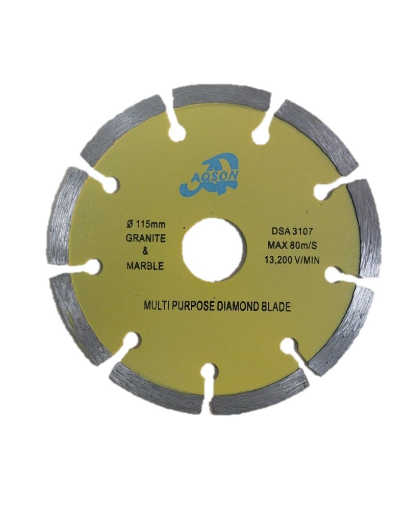 AQ AQSON شفرة الماس متعددة الاستخدامات AQ AQSON للجرانيت والرخام - 4-1/2" (115mm) مع أسنان 22.2mm وقطر ثقب 20mm - Image 1