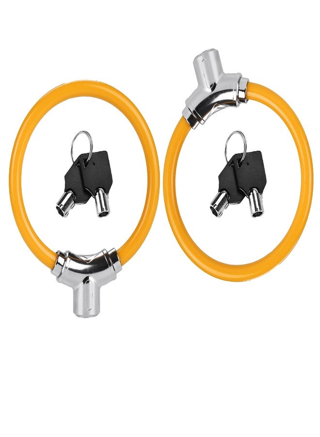 MyyYiTar 2Pcs 11mm Bike Lock - 7-Pin Zinc Alloy Ring Lock with Keys, 112g Lightweight & Chain Extended for Bicycle/E-Bike, Secure for Quick Stops-Orange - Image 1