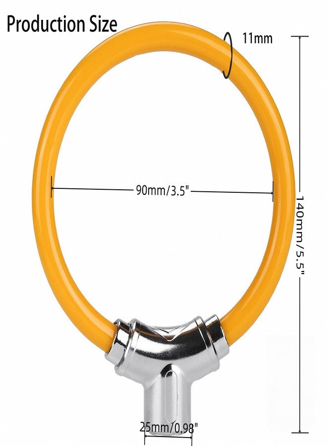 MyyYiTar 2Pcs 11mm Bike Lock - 7-Pin Zinc Alloy Ring Lock with Keys, 112g Lightweight & Chain Extended for Bicycle/E-Bike, Secure for Quick Stops-Orange - Image 2