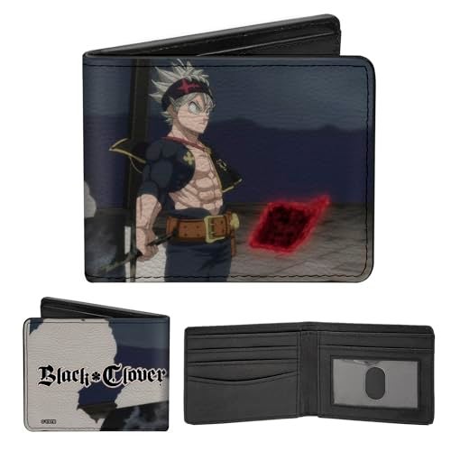 Buckle Down BuckleDown Crunchyroll Wallet Bifold Black Clover Title Logo Asta Sword Pose Blues Vegan Leather - Image 1