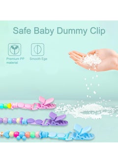 BLOOMING TIME 3 Pcs Baby Beads Chain Rope, Anti-Drop Pacifier Clip for Boys and Girls, BPA-Free and Unisex (Random Color)  - Image 3
