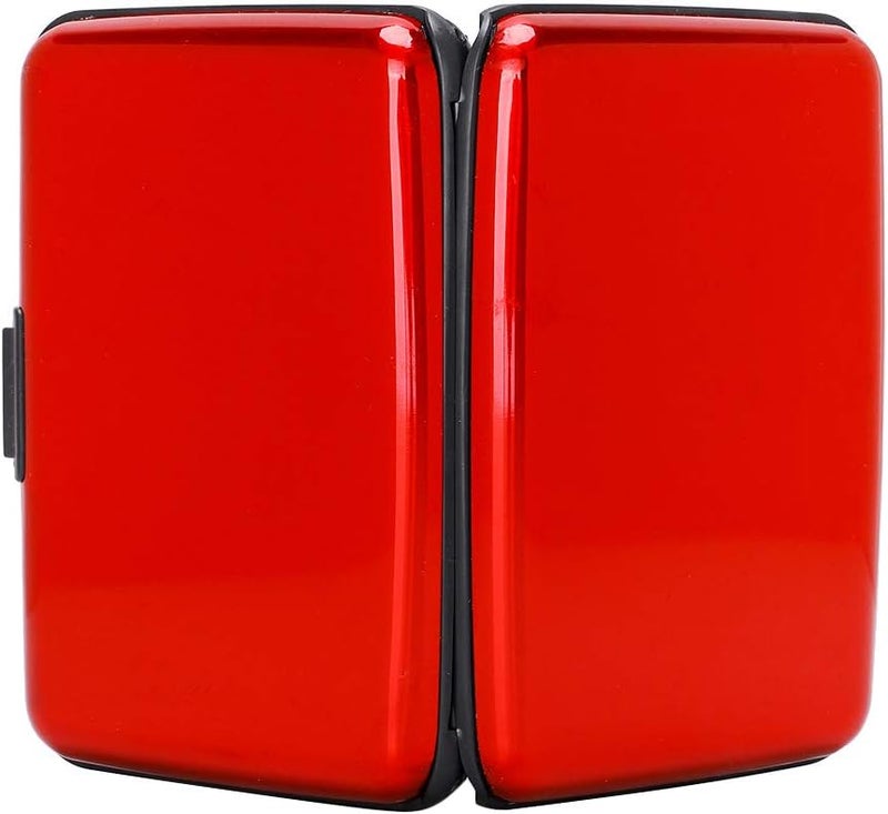 ELFISH RFID Blocking Credit Card Protector Aluminum ID Case Hard Shell Business Card Holders Metal Wallet for Men or Women (Aluminum, Red) - Image 3
