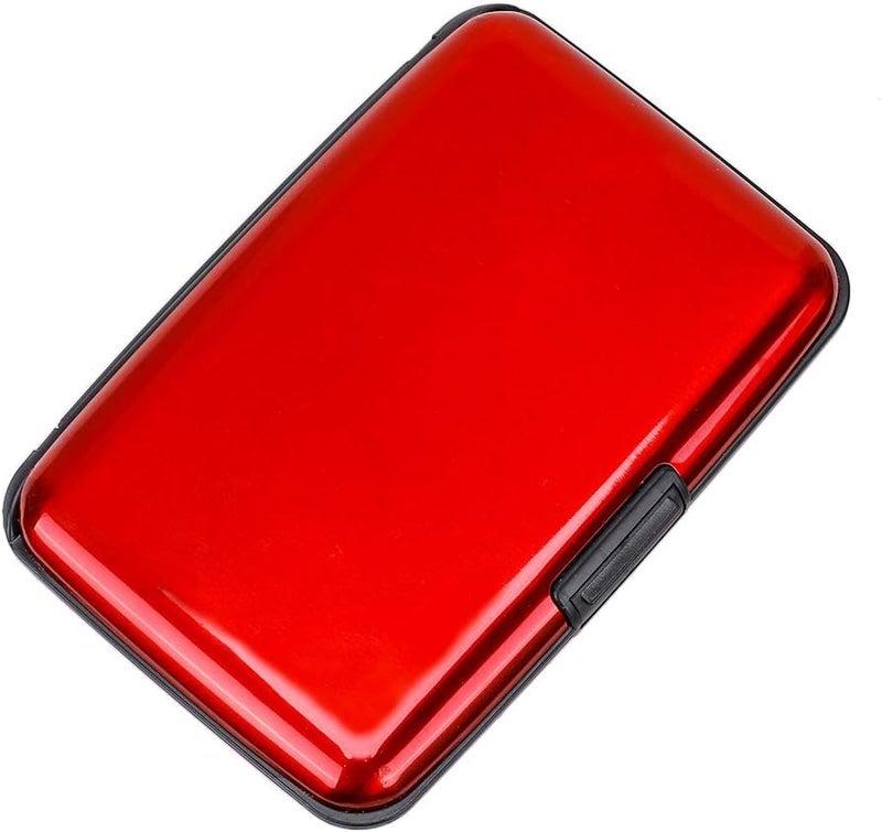 ELFISH RFID Blocking Credit Card Protector Aluminum ID Case Hard Shell Business Card Holders Metal Wallet for Men or Women (Aluminum, Red) - Image 4