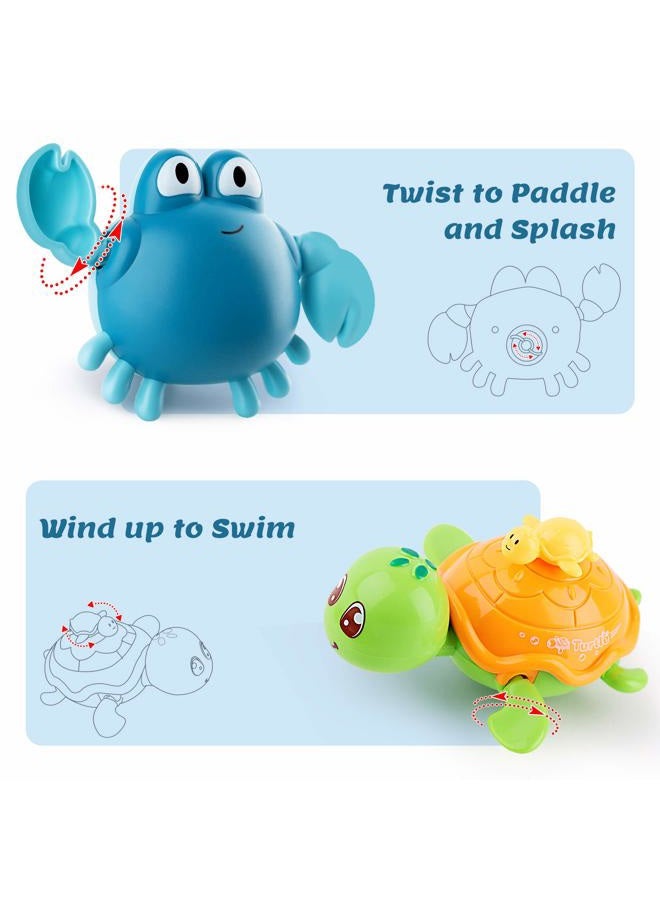 iPlay, iLearn Baby Bath Toys, Fun Bath Time Tub Toys w/ Organizer, Kids Wind Up Water Toys, Stacking Cups, Gifts for 6, 9, 12, 18 Months 1, 2 Years, Toddlers, Girls, Boys - Image 3