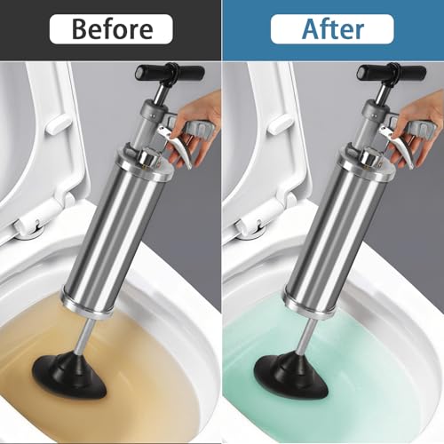 Olpchee Portable High Pressure Kinetic Toilet Plunger Air Drain Blaster Pump for Bath Toilets Bathroom Shower Kitchen Clogged Pipe - Image 3