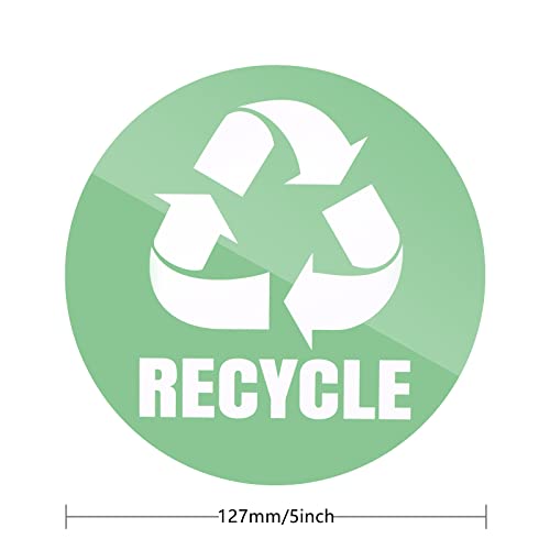 Ruimou 6Pcs Recycle and Trash Logo Stickers 5inch Waterproof for Metal Or Plastic Bins, Home, Office, Kitchen, Indoor and Outdoor - Image 3