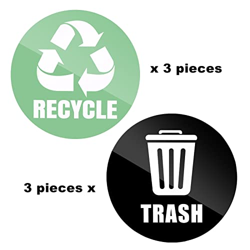 Ruimou 6Pcs Recycle and Trash Logo Stickers 5inch Waterproof for Metal Or Plastic Bins, Home, Office, Kitchen, Indoor and Outdoor - Image 4