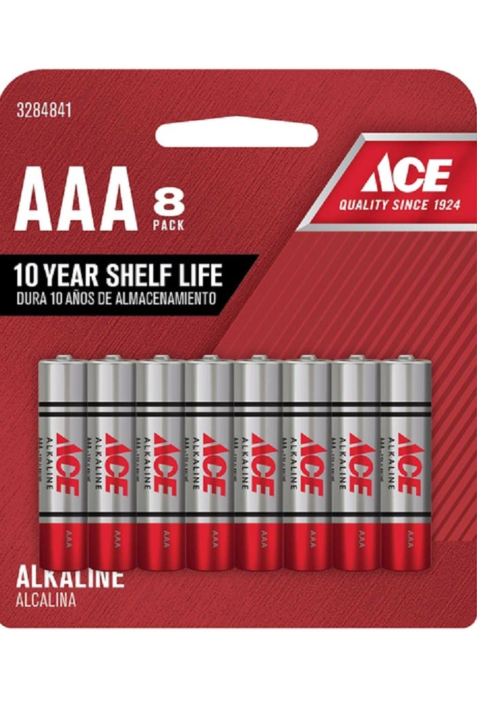 ACE 8-Piece AAA Ultra Alkaline Multipurpose Durable Pencil Batteries
