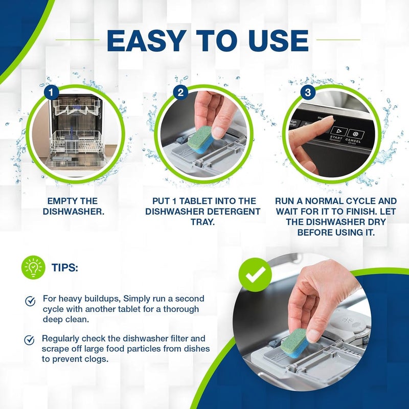 True Fresh Washing Machine Cleaner & Dishwasher Cleaner Tablets - 48-Pack Bundle Compatible with Front Loader - Top Loader & He Machines and all Dishwashers Removes Buildup Lime Scales and residues - Septic Safe - Image 5
