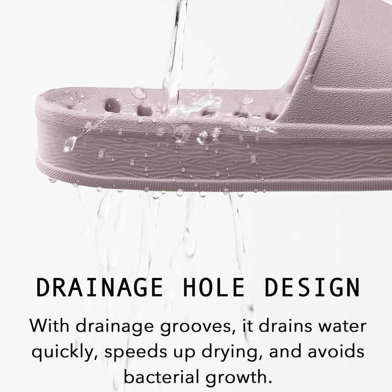 GETOEU Shower Shoes for Women and Men with Drain Holes Massage Slide Sandals Soft Cushioned Anti-Slip Pool Slides Comfort Thick Soled Gym Shower Shoes Quick Drying Bathroom Spa Slippers - Image 3