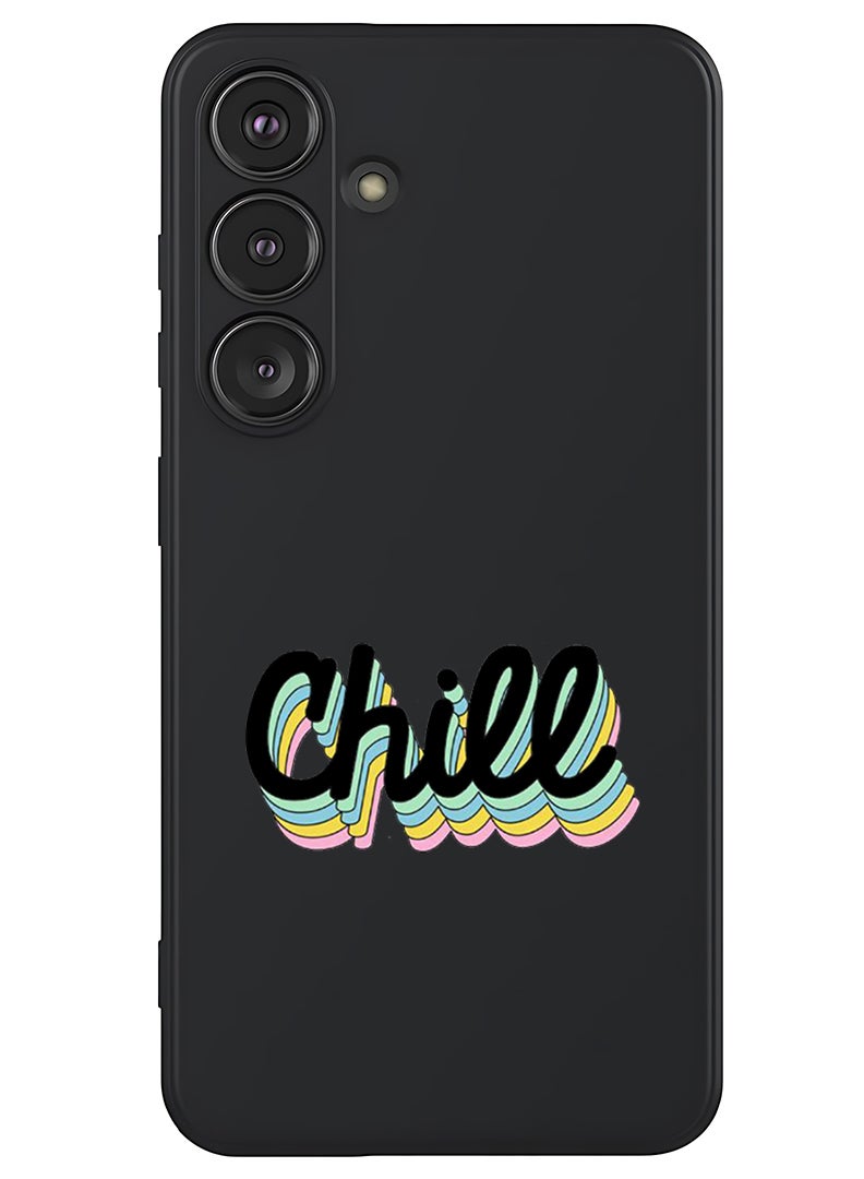 Theodor Protective Slim Fit Case Liquid Silicone Cover with Full Body Protection Anti-Scratch Shockproof Case For Samsung Galaxy S25 (Black) - Chill - Image 1