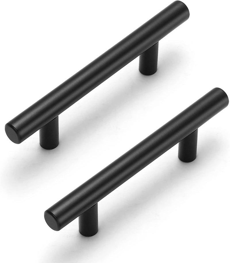 Estmoon 30 Pack Cabinet Handles Matte Black Cabinet Pulls with 3 Inch Hole Center, Stainless Steel Kitchen Cabinet Handles Black Kitchen Handles for Cabinets and Drawers, 76mm Hole Centers - Image 1