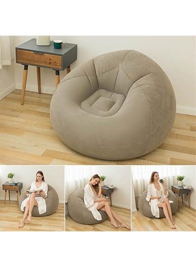 Generic Foldable Portable Inflatable Sofa, Inflatable Bean Bag Chairs, Beanless Bag, Inflatable Lounge Chair, Lazy Sofa, Lazy Chair, Air Furniture, Inflatable Chair with Air Pump - Image 1