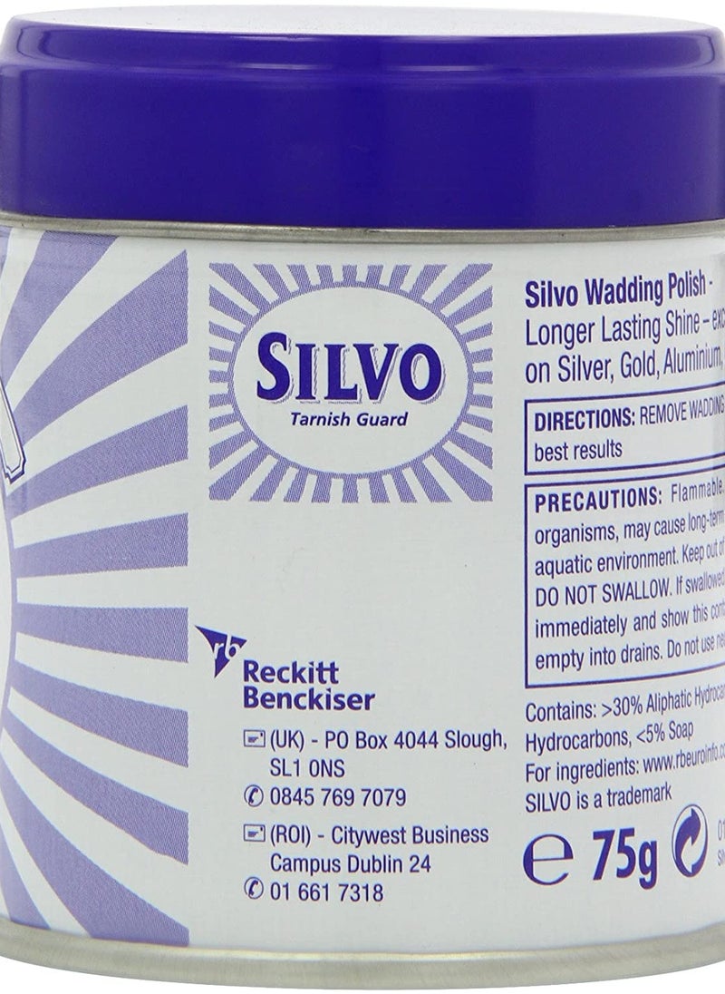 SILVO - Silvo NEW Tarnish Guard Duraglit Wadding Metal Polish - Silver and Gold, 75g - Image 1