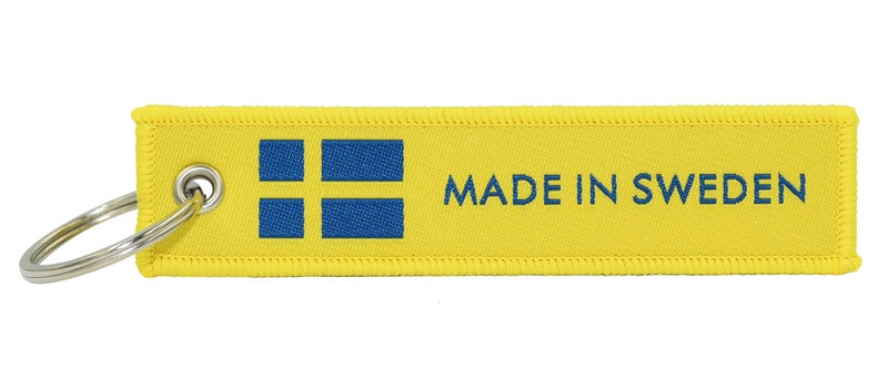 Great 1 Products Swedish Flag Made In Sweden Keychain Tag with Key Ring Keys Cars Motorcycles Gifts EDC