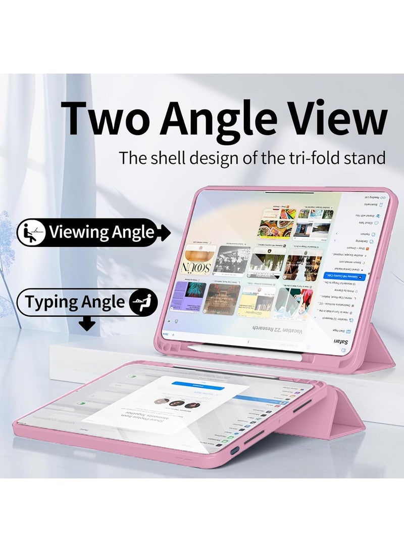 Techie حافظة سمارت فوليوا فليب ثلاثية الطي مع حامل قلم ووظيفة الاستيقاظ/النوم التلقائي لجهاز سامسونج جالاكسي تاب A9 بلس 11 بوصة 2023 - وردي - Image 3