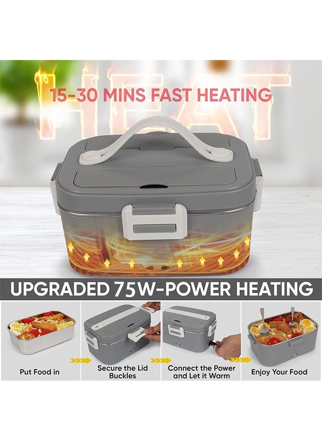 Arabest Electric Lunch Box Food Heater,Upgraded Heated Lunch Box,Leak Proof Faster,12V/24V/220V,75W Portable Food Warmer,for Car,Truck,Home,Work Adults,304 Removable Stainless Steel Container  - Image 5