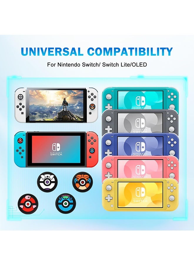 Wffo 4 Pieces Thumb Grip Stick Cover - for Nintendo Switch Thumb Grips - Wireless Controllers Game Remote Joystick Cap - Cute Cartoon Anime Design - Kawaii 3D Silicone Joystick Caps Joycon Controller Button Covers - for Nintendo Switch/OLED/Switch Lite - for Boys Girls Kids Teens - Image 2