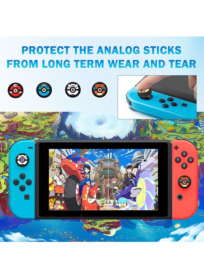 Wffo 4 Pieces Thumb Grip Stick Cover - for Nintendo Switch Thumb Grips - Wireless Controllers Game Remote Joystick Cap - Cute Cartoon Anime Design - Kawaii 3D Silicone Joystick Caps Joycon Controller Button Covers - for Nintendo Switch/OLED/Switch Lite - for Boys Girls Kids Teens - Image 4