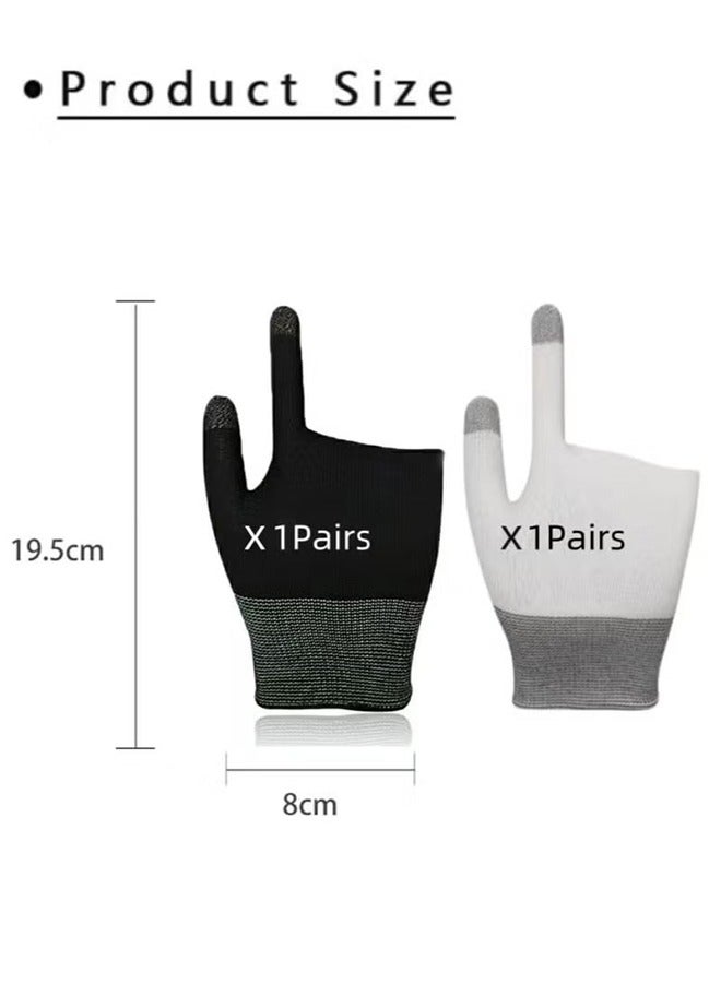 2 Pairs E-Sports Gaming Gloves, Gaming Finger Sleeves, Anti-Sweat Breathable, Thumb Sleeves for Highly Sensitive Nano-Silver Fiber Material + Nylon, for PUBG Mobile Phone Games Accessories - Image 2