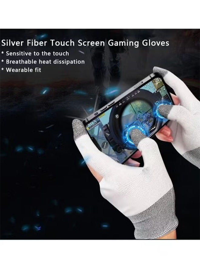 2 Pairs E-Sports Gaming Gloves, Gaming Finger Sleeves, Anti-Sweat Breathable, Thumb Sleeves for Highly Sensitive Nano-Silver Fiber Material + Nylon, for PUBG Mobile Phone Games Accessories - Image 4