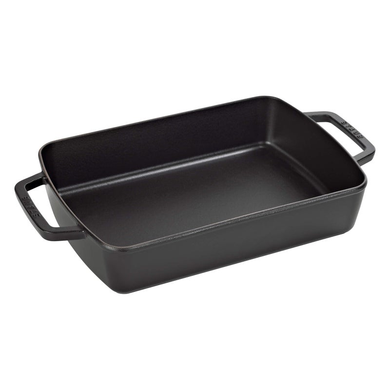 Staub Cast Iron 12inch x 8inch Roasting Pan  Matte Black Made in France