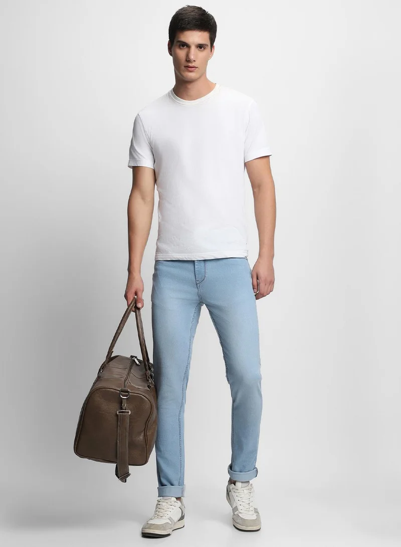 Dennis Lingo Slim Fit Indigo Men's Cotton Poly Stretch Jeans with Button & Zip Closure