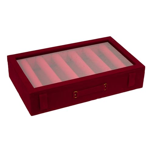 Kuber Industries Wooden Bangle Box For Woman|6 Rod Bangle Storage Box Organizer|Transaprent Lid & Handle|MAROON - Image 5