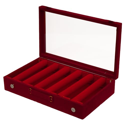 Kuber Industries Wooden Bangle Box For Woman|6 Rod Bangle Storage Box Organizer|Transaprent Lid & Handle|MAROON - Image 4